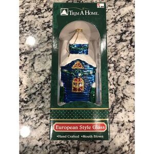 Trim A Home Best‎ European Style Glass Church Glitter Christmas Ornament Vintage